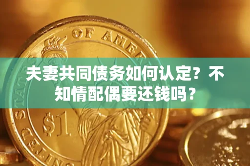 北京夫妻共同债务如何认定？不知情配偶要还钱吗？